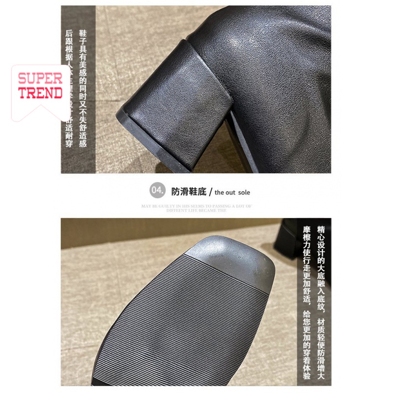 Giày bót mềm đế thấp màu trơn độ co giãn tốt thời trang sành điệu cho nữ