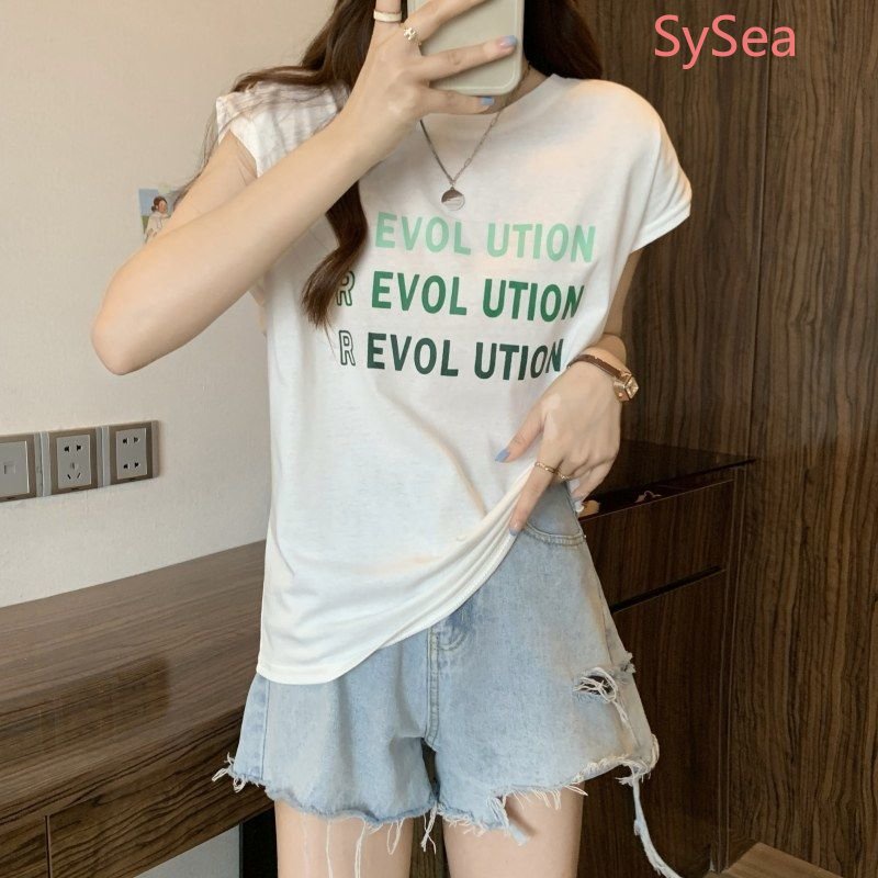 Áo Tank Top Form Rộng In Chữ Phong Cách Hàn Quốc Cho Nữ