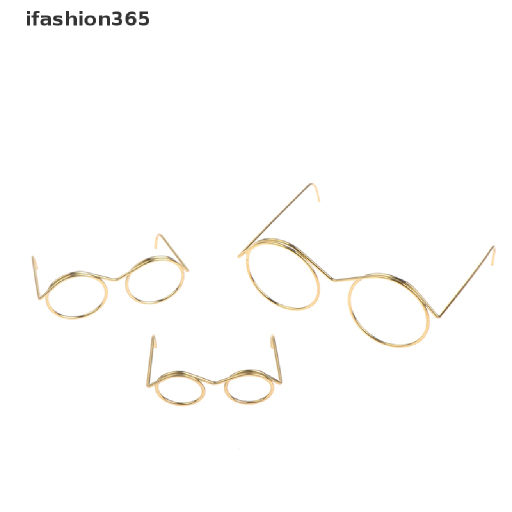 Set 5 / 10 Mắt Kính 9 / 25 / 30cm Không Gọng Tròn Phong Cách Cổ Điển Thời Trang Cho Búp Bê 9 / 25 / 30cm