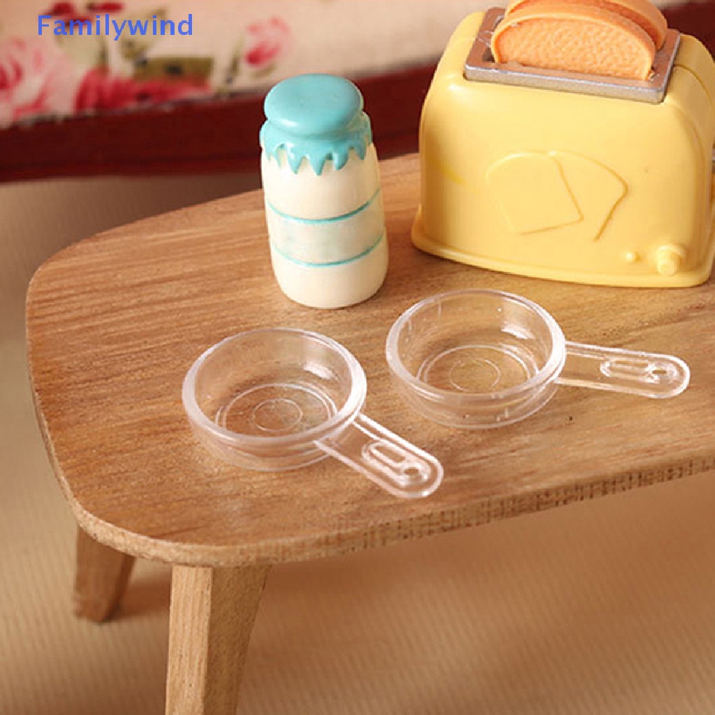 Set 2 Chảo Mini Bằng Nhựa Trong Suốt Dùng Trang Trí Nhà Búp Bê