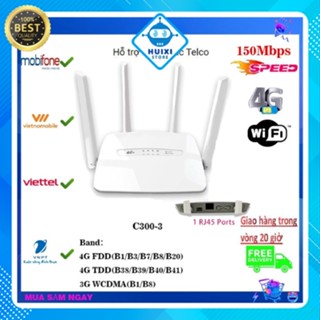[SALE MẠNH]  Cục phát wifi từ sim 4G LTE không dây di động có cổng lan 300Mbps lắp được nhiều loại sim bảo