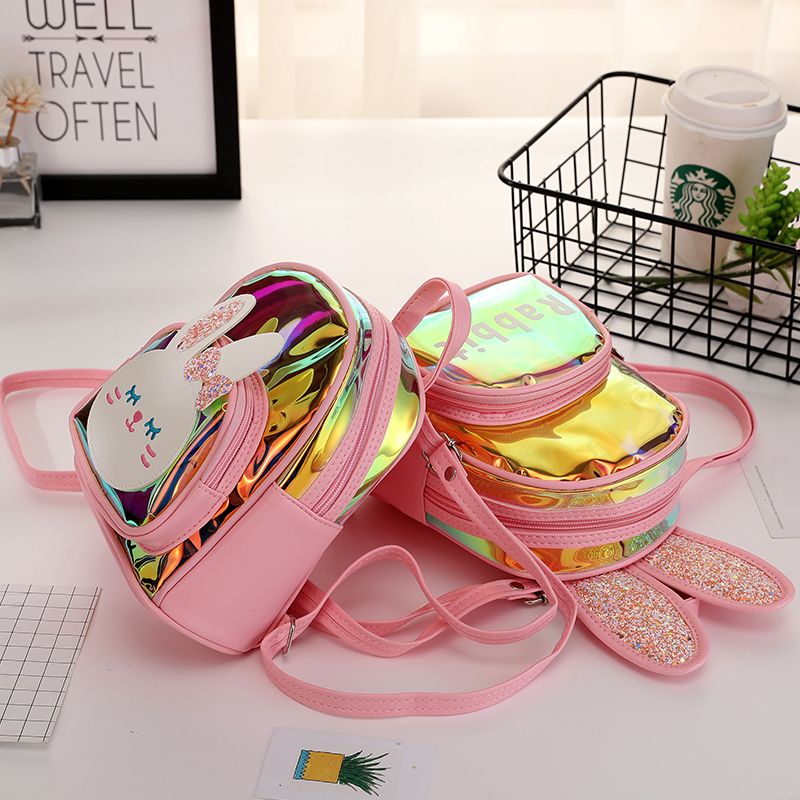 Balo Đi Học Mini Hình Thỏ Hoạt Hình Nhiều Màu Dễ Thương Cho Bé Gái