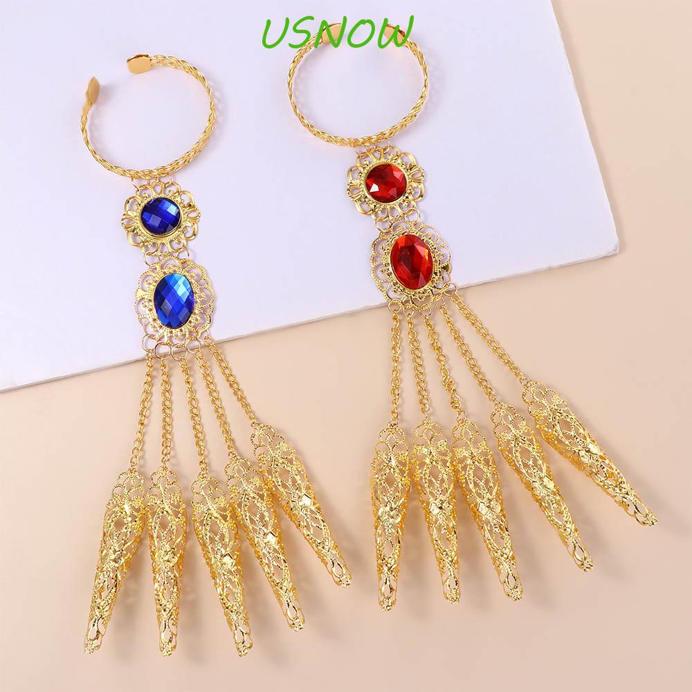 Vòng Đeo Tay Hóa Trang Màu Đỏ Thời Trang|Màu Xanh Lam Nhạt|Nhẫn Bảo Vệ Ngón Tay Phong Cách Ấn Độ Thái Lan