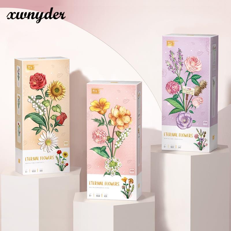 Bộ Đồ Chơi Lắp Ráp Hình Bó Hoa / Cây Lá 3D DIY Sáng Tạo Thích Hợp Làm Quà Tặng