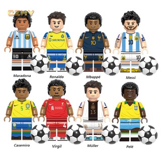 Mô Hình Cầu Thủ Bóng Đá 3 Sao Messi Mbappe Maradona Pele Casemiro Muller Van Dijk Ronaldo