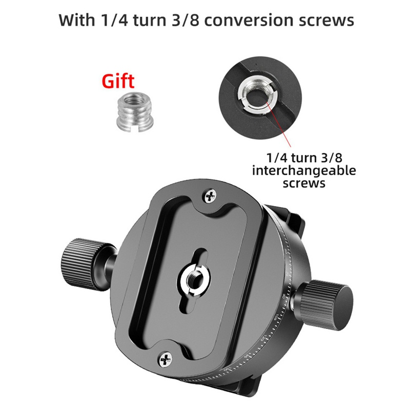 Đế Kẹp Xoay Tháo Lắp Nhanh Bằng Hợp Kim Nhôm Màu Đen Thông Dụng Cho Chân Máy Ảnh SLR