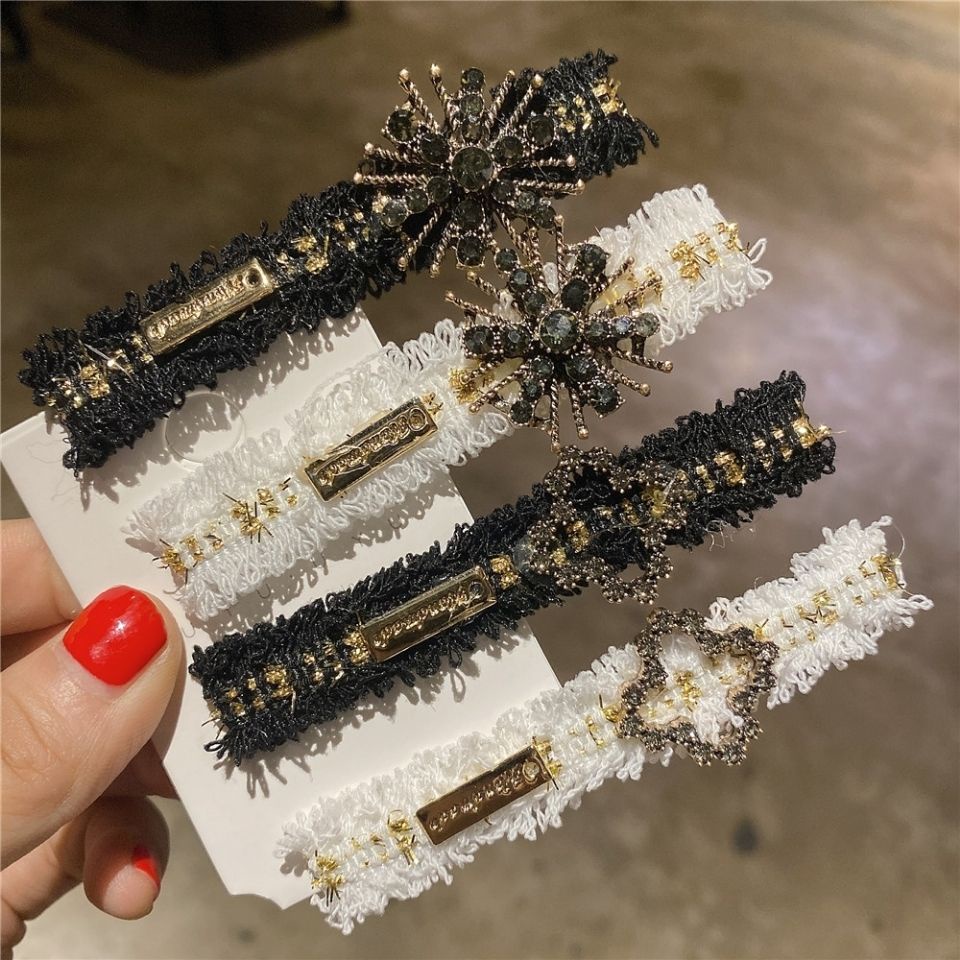 Xiao Xiangfeng Kẹp Tóc Kẹp Bên Nhỏ Đính Kim Cương Lấp Lánh Khí Chất Phong Cách Hàn Quốc