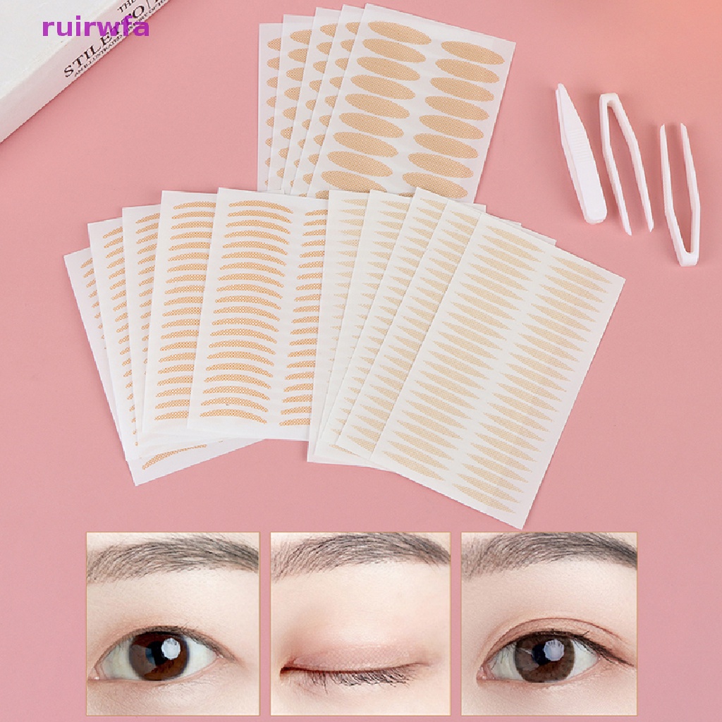 Ruirwfa Set 200 Miếng Dán Tạo Mắt Hai Mí Dạng Lưới Ren Vô Hình Mới