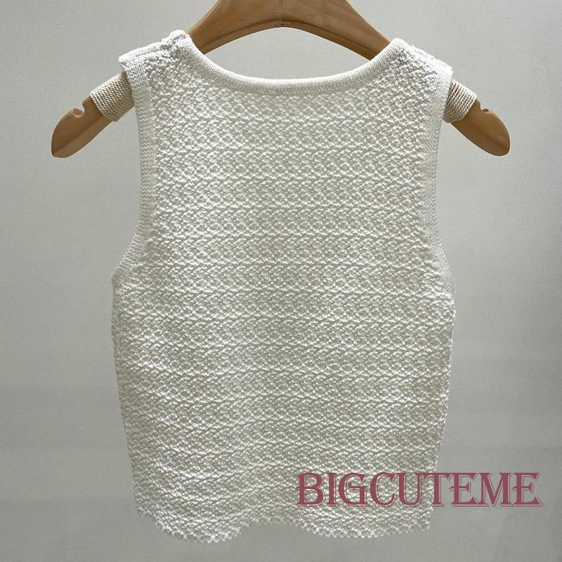 [] Áo Tank Top Nữ Màu Trơn Cổ Tròn Không Tay Vừa Vặn Mùa Hè Màu Trắng / Đỏ / Xanh Lá / Vàng / Đen