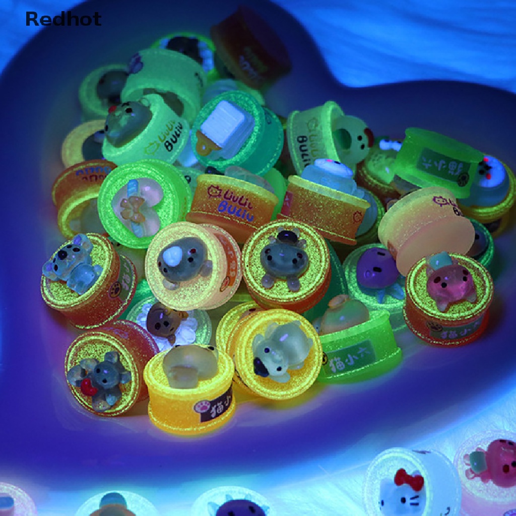 &lt; Redhot &gt; Bộ 2 Mô Hình Mèo Dạ Quang Trang Trí Phong Cảnh DIY