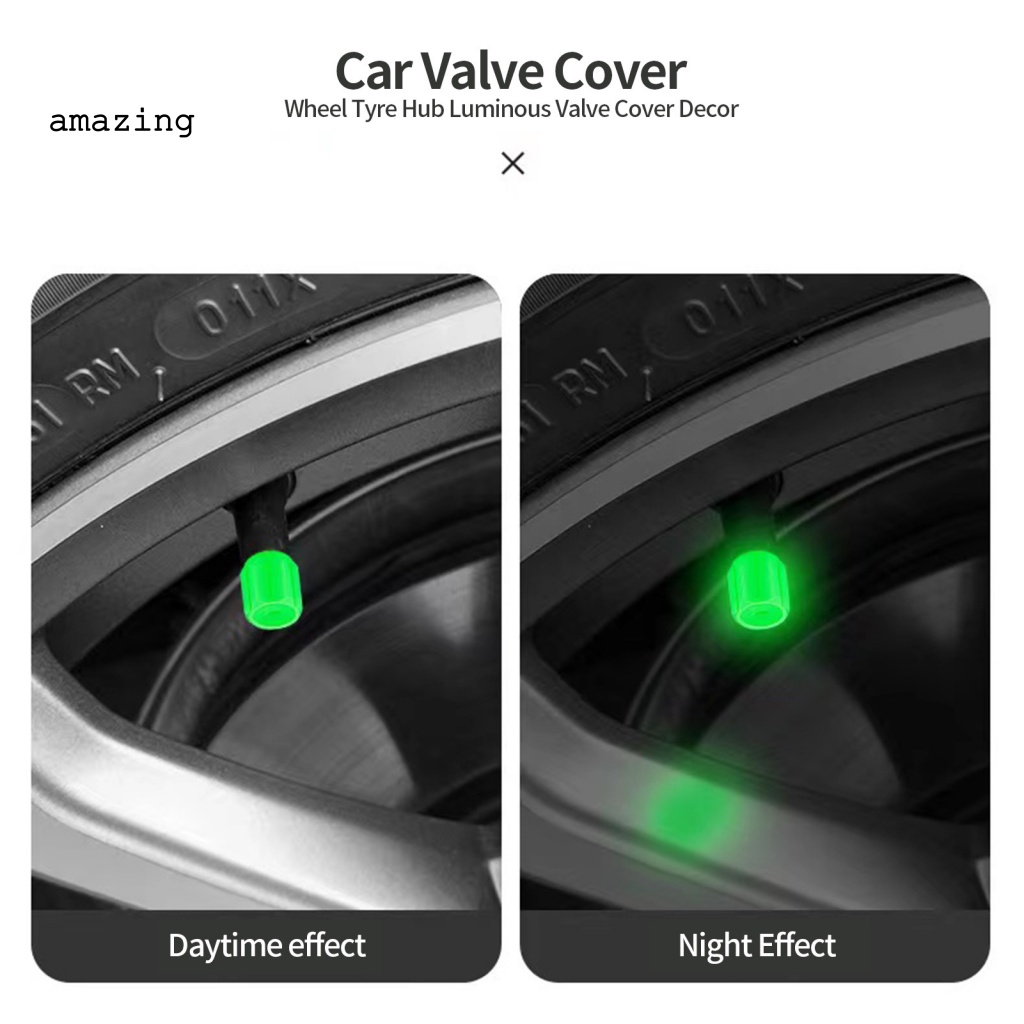 Bộ 12 Vỏ Bọc Van Bánh Xe Đạp Chống Mòn Phát Sáng Ban Đêm