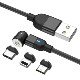 Statik 360 Cable - Rotating Phone Charger - Made of Durable Nylon Braid - Fast C