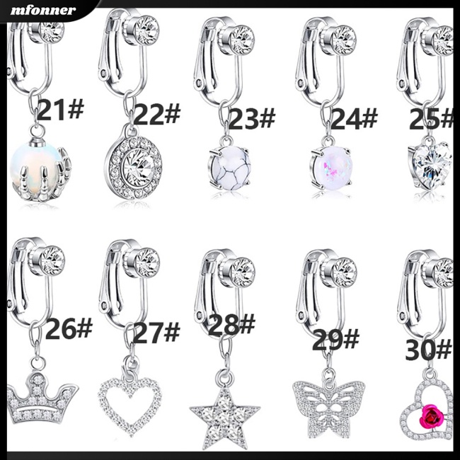 Khuyên Xỏ Rốn Không Cần Xỏ Lỗ Bằng Đá Zircon Giả Cho Nữ