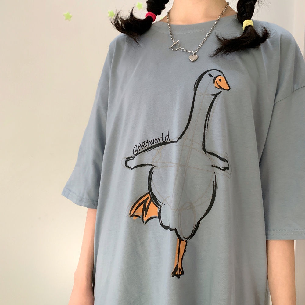 Áo Thun Nữ Tay Ngắn Dáng Rộng Phong Cách Hàn Quốc Dễ Thương