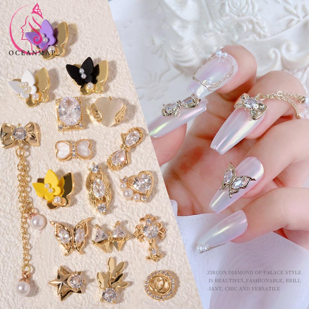 Phụ Kiện Trang Trí Móng Tay Nghệ Thuật 3D Hình Nơ Bướm 3D Bằng Hợp Kim