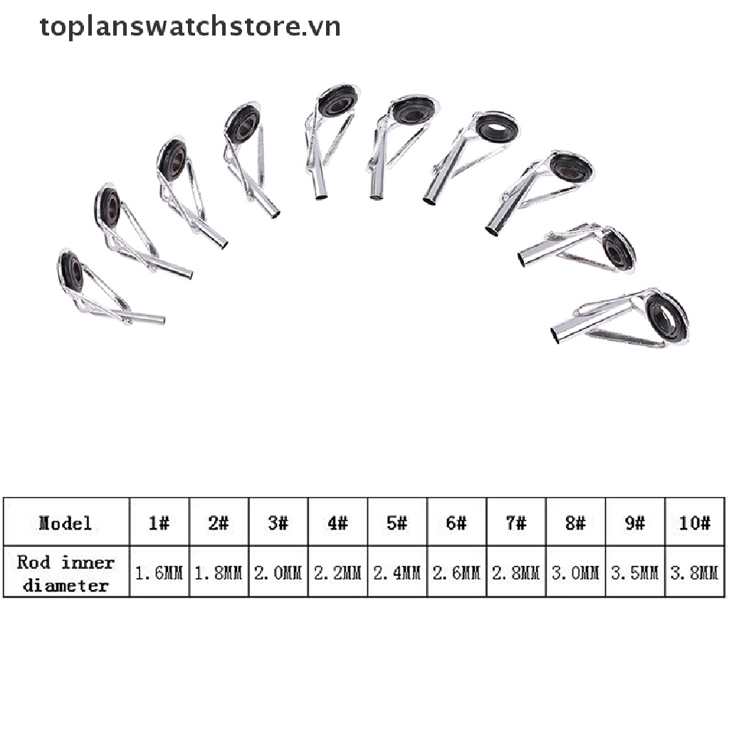 Set 8 Vòng Thép Không Gỉ Gắn Cần Câu Cá Chuyên Dụng