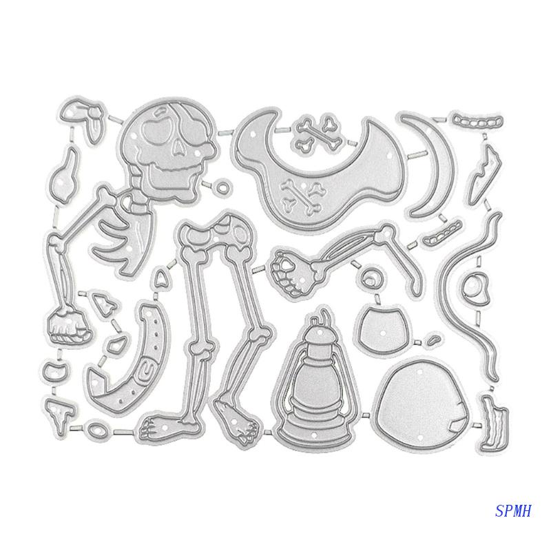 Khuôn Cắt Giấy Kim Loại Hình Đầu Lâu Cướp Biển Thẻ