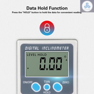 Multi-functional Digital Inclinometer Zinc Alloy Shell 360° Electronic Protractor Mini Digital Angle Gauge with Magnet