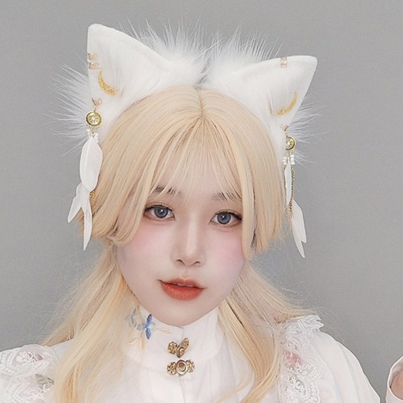 Flgo Băng Đô Hóa Trang Động Vật Lông Xù Handmade Quyến Rũ