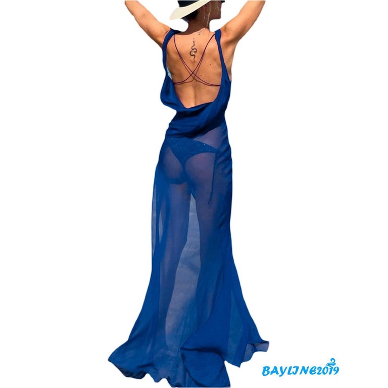 Đầm Dài Cổ Khoét Sâu Thiết Kế Dây Rút Thời Trang Cho Nữ