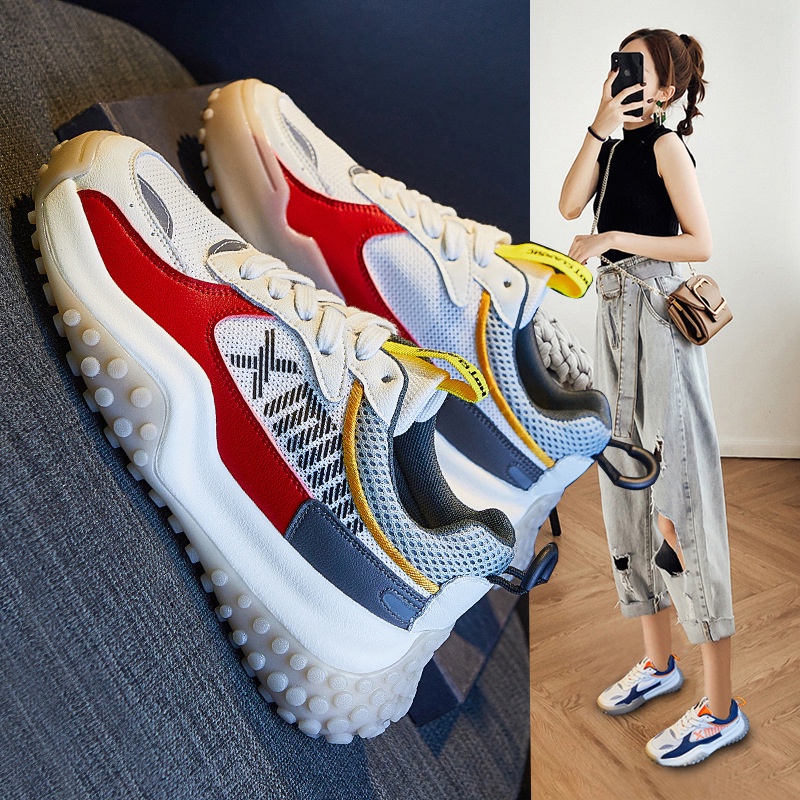 🔥có hàng sẵn🔥Giày Thể Thao Đế Dày Phối Lưới Thoáng Khí Năng Động Thời Trang Cho Nữ-AA0206