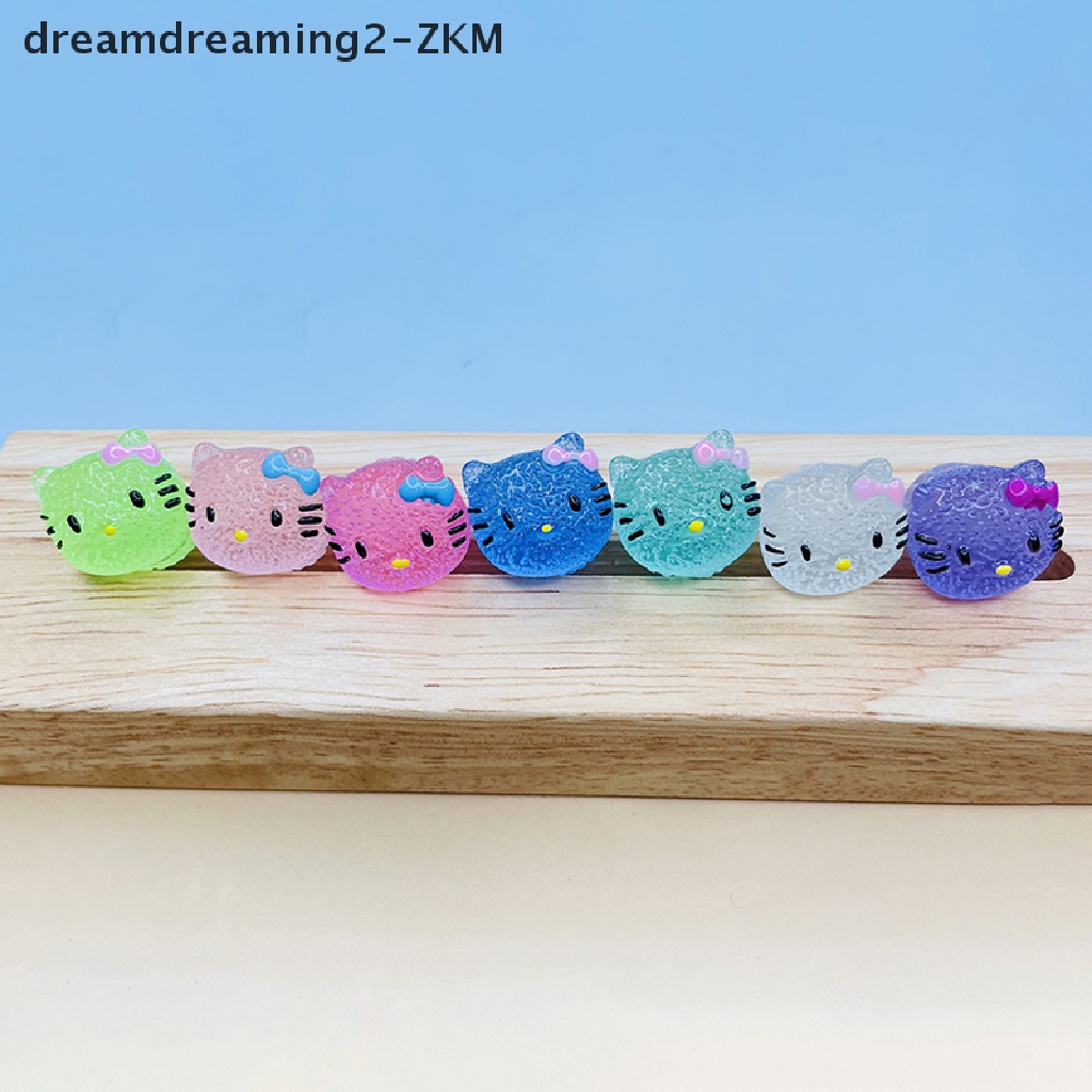 [Dreaming] Set 2 Mặt Dây Chuyền Resin Mini Hình Mèo Hoạt Hình Màu Dạ Quang Trang Trí Điện Thoại DIY [zkm]