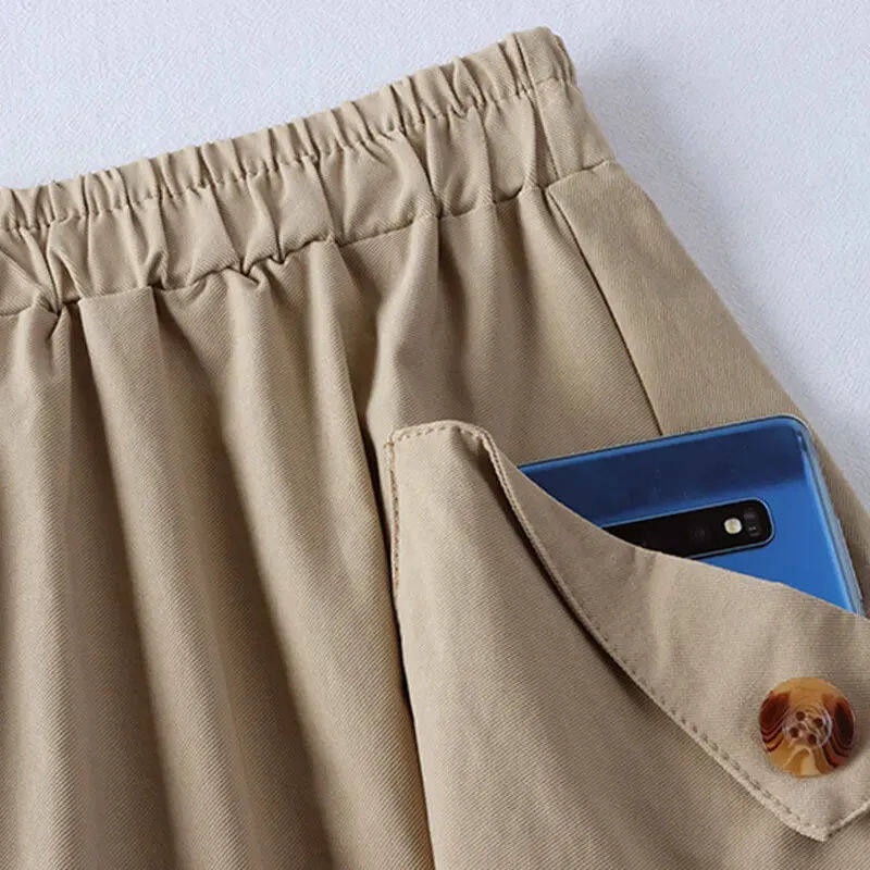 Chân Váy Chữ A Lưng Thun Có Túi Lớn Thời Trang Mùa Hè Cho Nữ