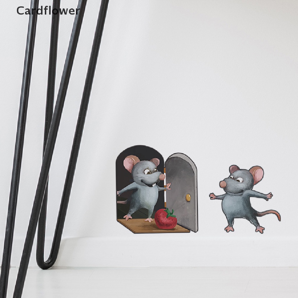 < Cardflower > Miếng Dán Tường Hình Chú Chuột Nhỏ Dễ Thương Sáng Tạo Thực Tế
