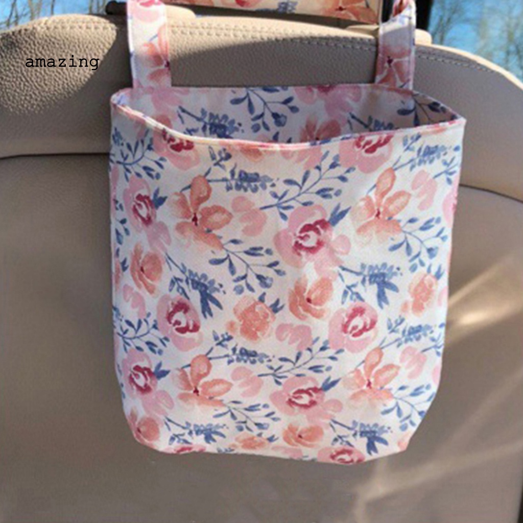 Túi Vải In Hoa Đựng Đồ Treo Sau Lưng Ghế Xe Hơi