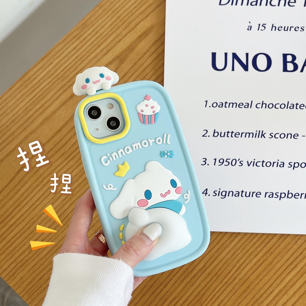 Ốp Điện Thoại TPU Silicon Mềm Hình Cún Sanrio 3D Dễ Thương Bảo Vệ Camera Cho iphone 14 13 12 11 Pro MAX 14 Plus