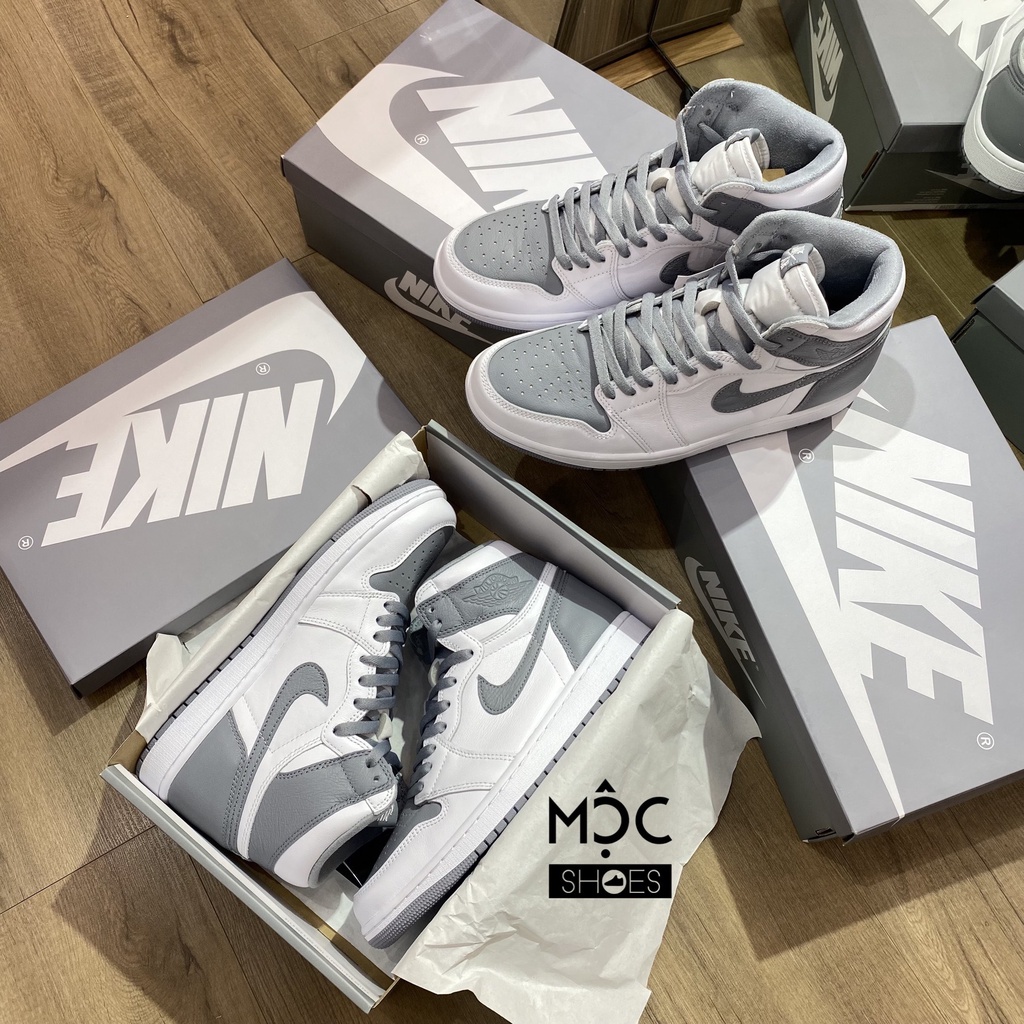 *CHÍNH HÃNG* Giày thể thao Sneaker NIKE Air Jordan 1 Retro High OG Stealth màu Xám Trắng - Code: 575441 - 037