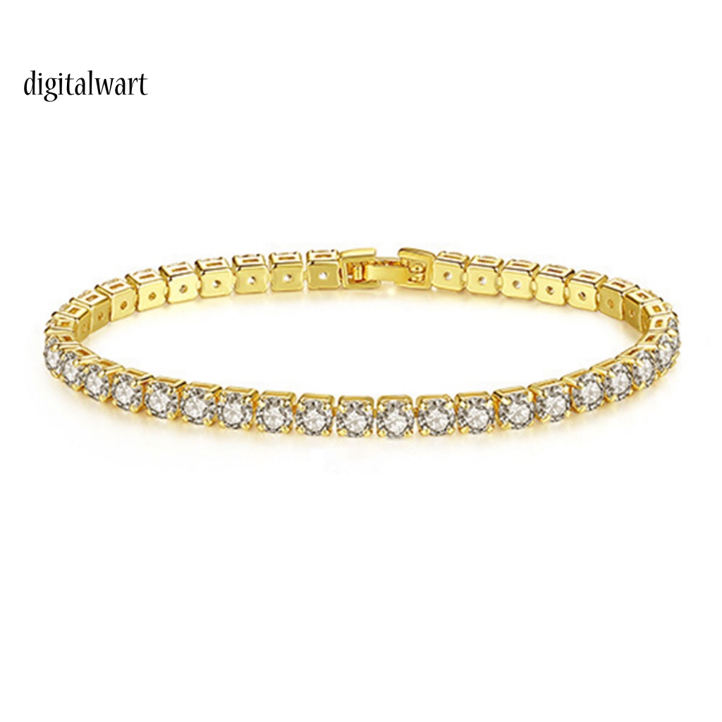 Kỹ Thuật Số| Vòng Tay Mạ Bạc Đính Đá Zircon Lấp Lánh Thời Trang Dự Tiệc Cho Nữ