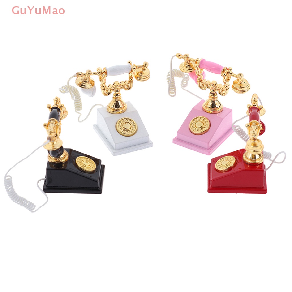 [cxGUYU] 1 Mô Hình Điện Thoại Di Động Cổ Điển Xoay Trang Trí Nhà Búp Bê Thu Nhỏ 1: 12 PRTA