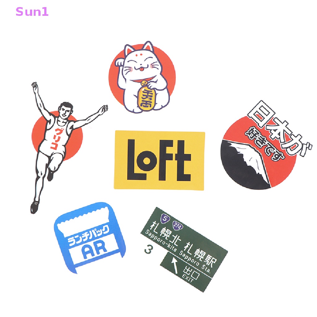 Set 31 Sticker Dán Trang Trí Điện Thoại Laptop Ván Trượt Phong Cách Nhật Bản