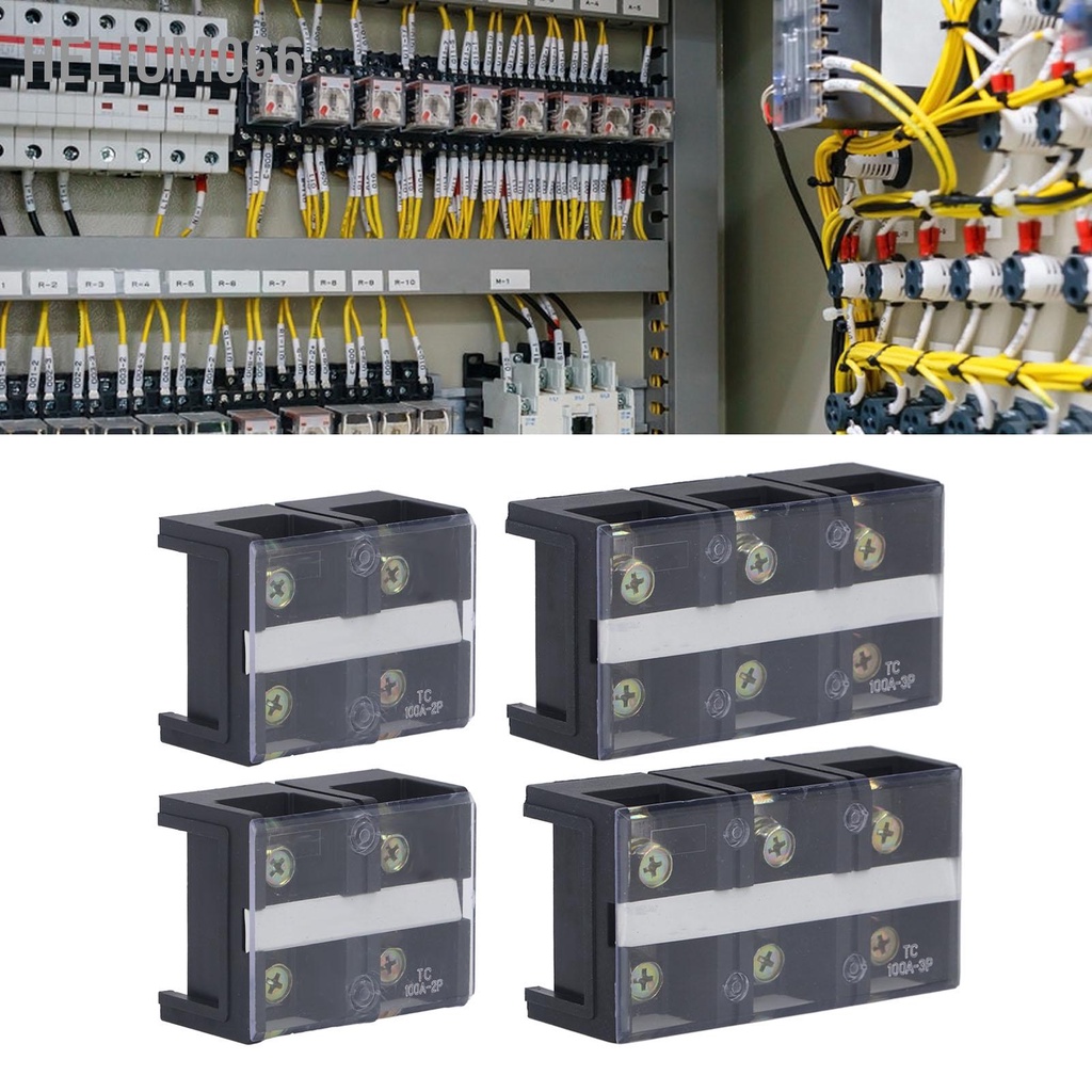 Helium066 2 Chiếc Dây Rào Chắn Khối Nhà Ga Dải Chuyên Nghiệp TC Cố Định 600V 100A Hàng Kép Vít