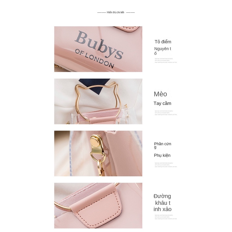 Túi Đeo Chéo Trong Suốt Hình Mèo Dễ Thương TTF775