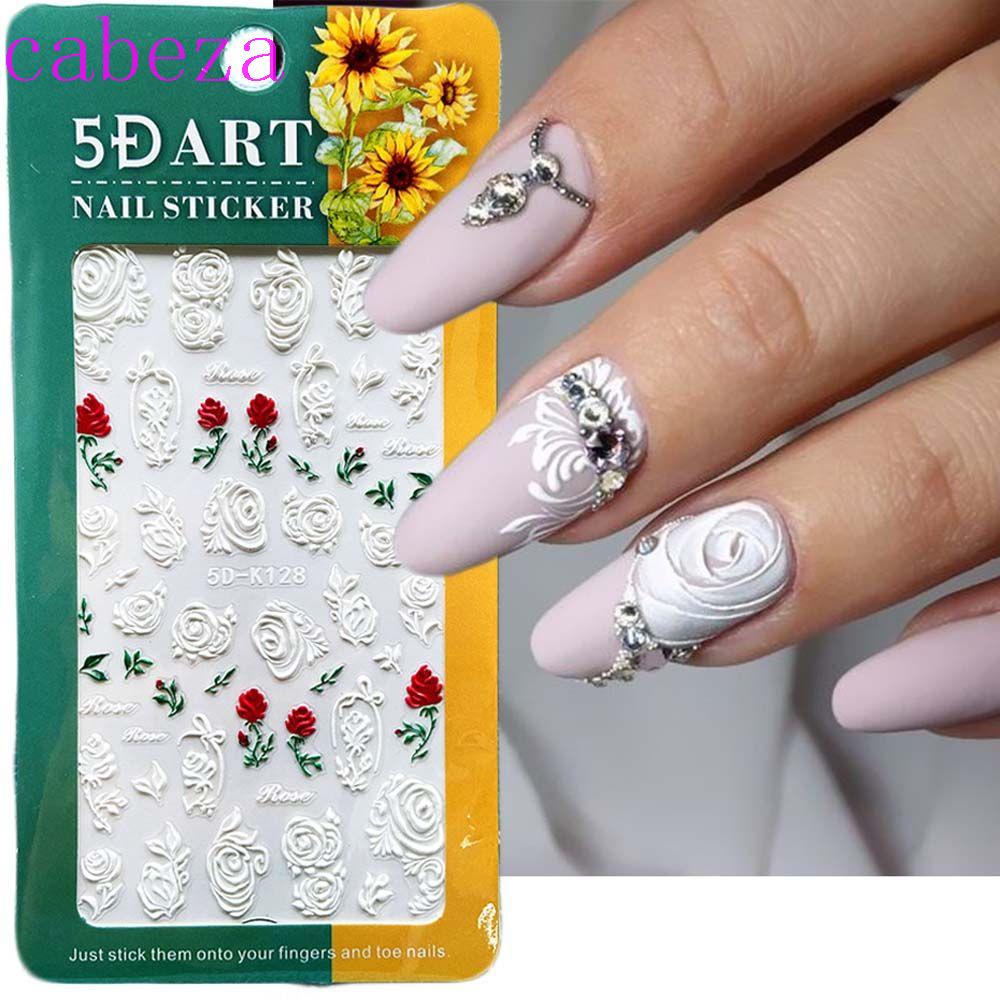 [Hàng mới về] Miếng dán 5D trang trí móng tay hình hoa phong cách Châu Âu cho đám cưới