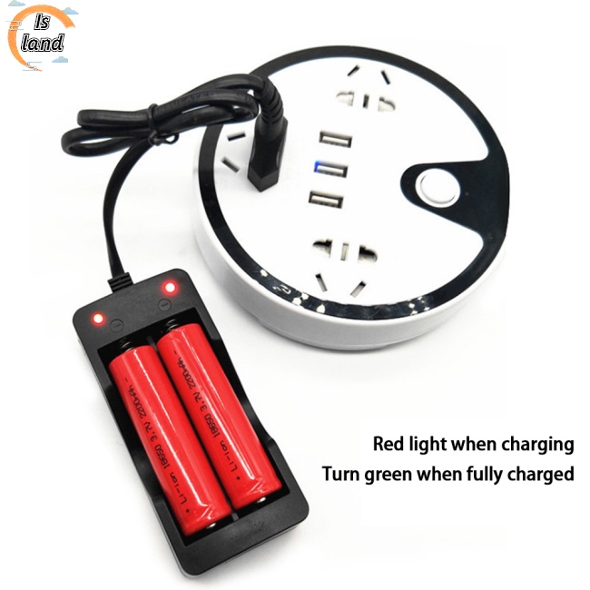 Bộ Sạc Pin Lithium 18650 Hai Ngăn Thông Minh Kèm Dây Cáp