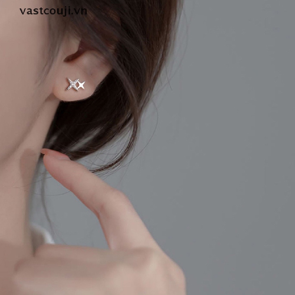 1 Đôi Bông Tai Đính Đá Zircon Thời Trang Cho Nữ