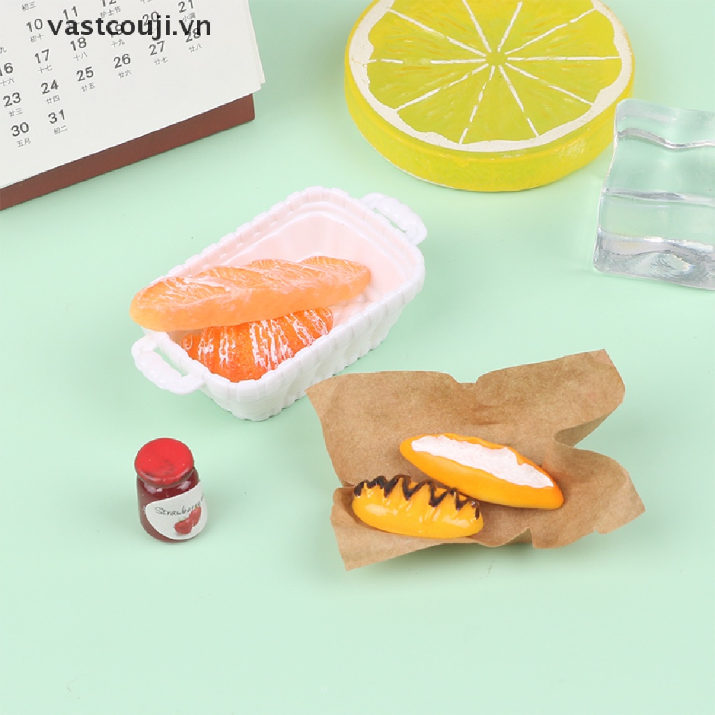 Giỏ Bánh Mì Mô Phỏng VASTJI Tỷ Lệ 1 / 12 Dành Cho Nhà Búp Bê