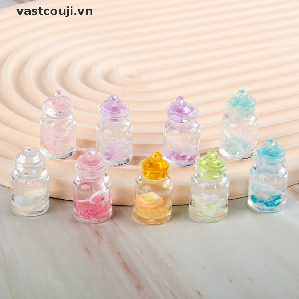 Set 10 Mặt Dây Chuyền Resin DIY Hình Chai Nước Phát Sáng Đáng Yêu