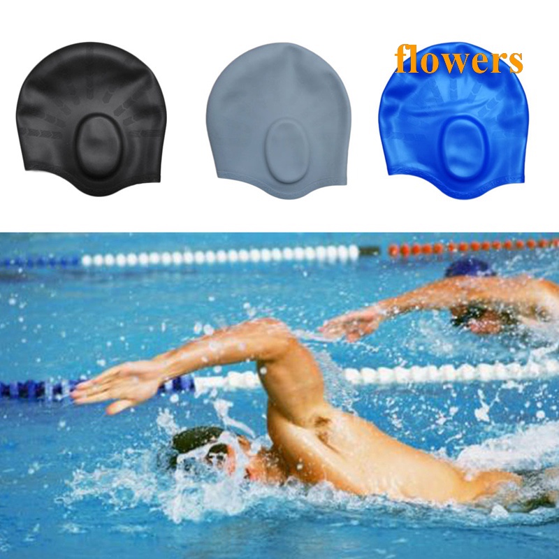 Mũ Bơi Silicone Chống Thấm Nước Bảo Vệ Tai Thiết Kế 3D Tiện Dụng Cho Nam Và Nữ