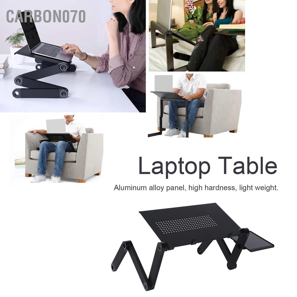 Carbon070 Bàn máy tính xách tay có bảng chuột Di động hợp kim nhôm Giá đỡ gấp thể điều chỉnh