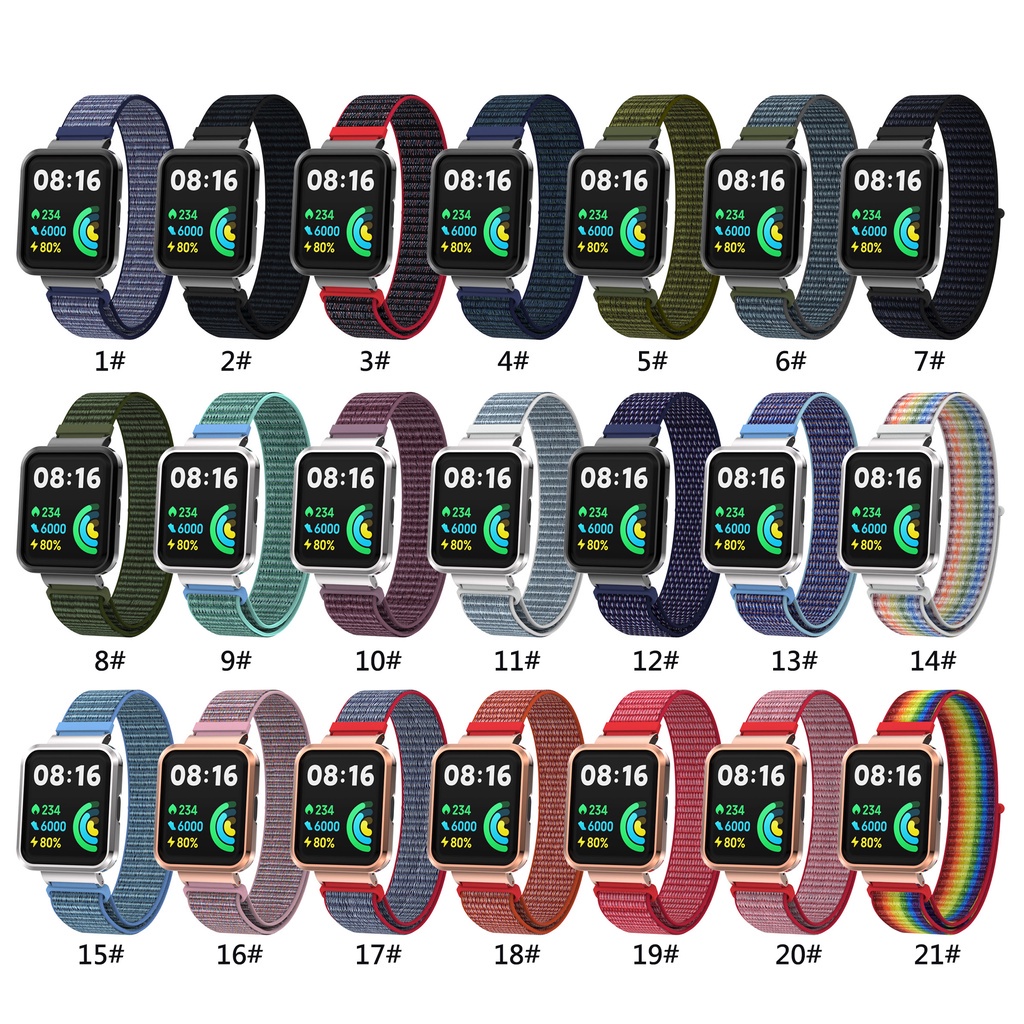 Dây Đeo Nylon Khóa Dán Kim Loại Bảo Vệ Cho Đồng Hồ Thông Minh Redmi watch 2 lite