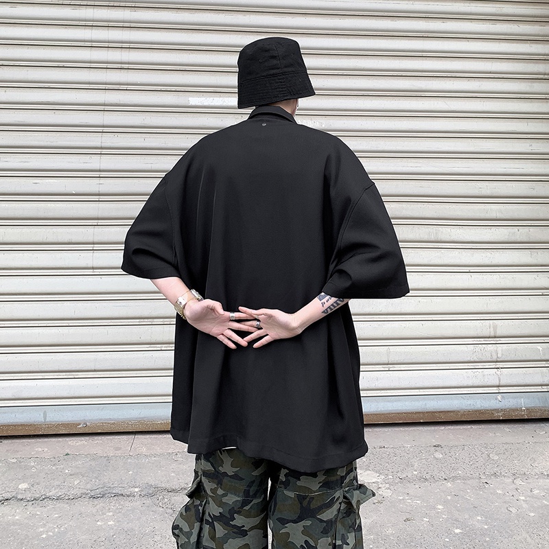 Áo Sơ Mi Tay Ngắn Dáng Rộng Phong Cách Retro Nhật Bản Thời Trang Mùa Hè Cho Nam