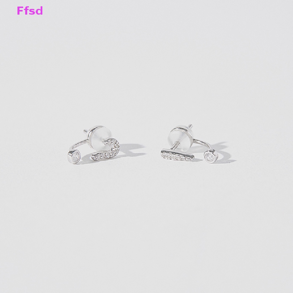 {Ffsd} Bông Tai Đính Đá Pha Lê Thời Trang Hàn Quốc Dành Cho Nữ Màu Bạc Làm Quà Tặng Đám Cưới