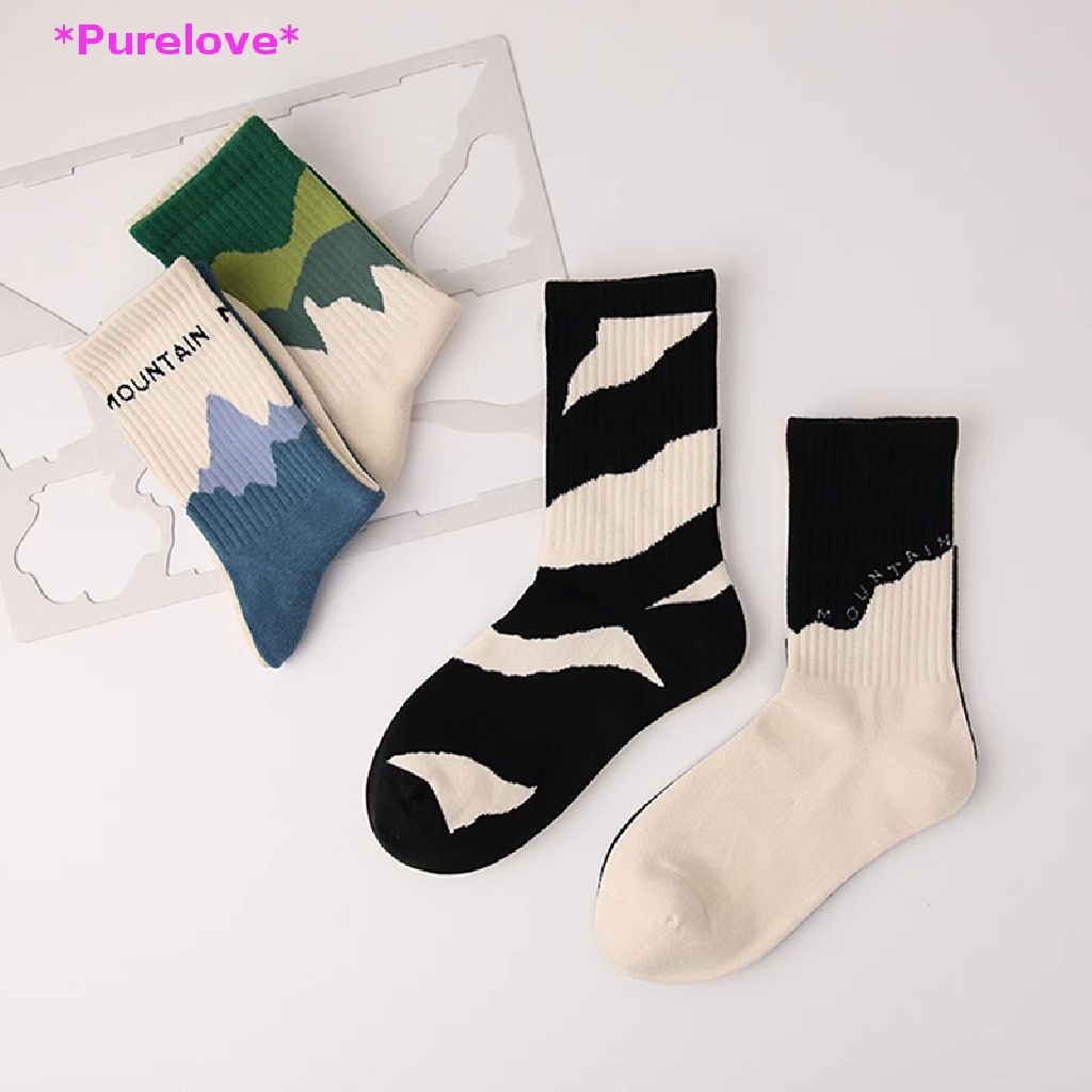 Vớ Cotton Thoáng Khí Họa Tiết Đường Phố A / B Thời Trang Dành Cho Nam Mới