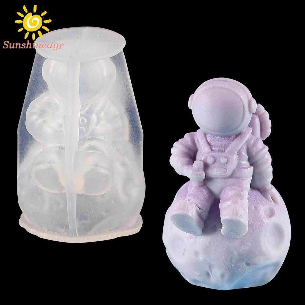 Khuôn Silicon 8 * 5 * 5cm Hình Phi Hành Gia / Socola / Nến / Xà Phòng Để Bàn Trang Trí DIY