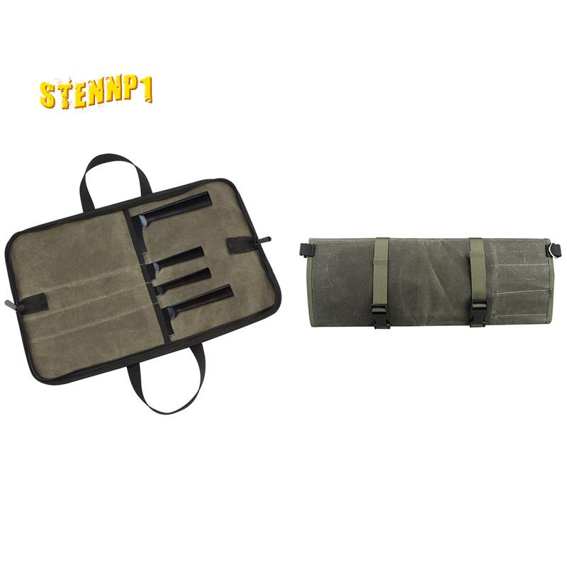 Túi Cuộn Vải Bạt 4 Ngăn Đựng Đồ Đầu Bếp Cho Nam