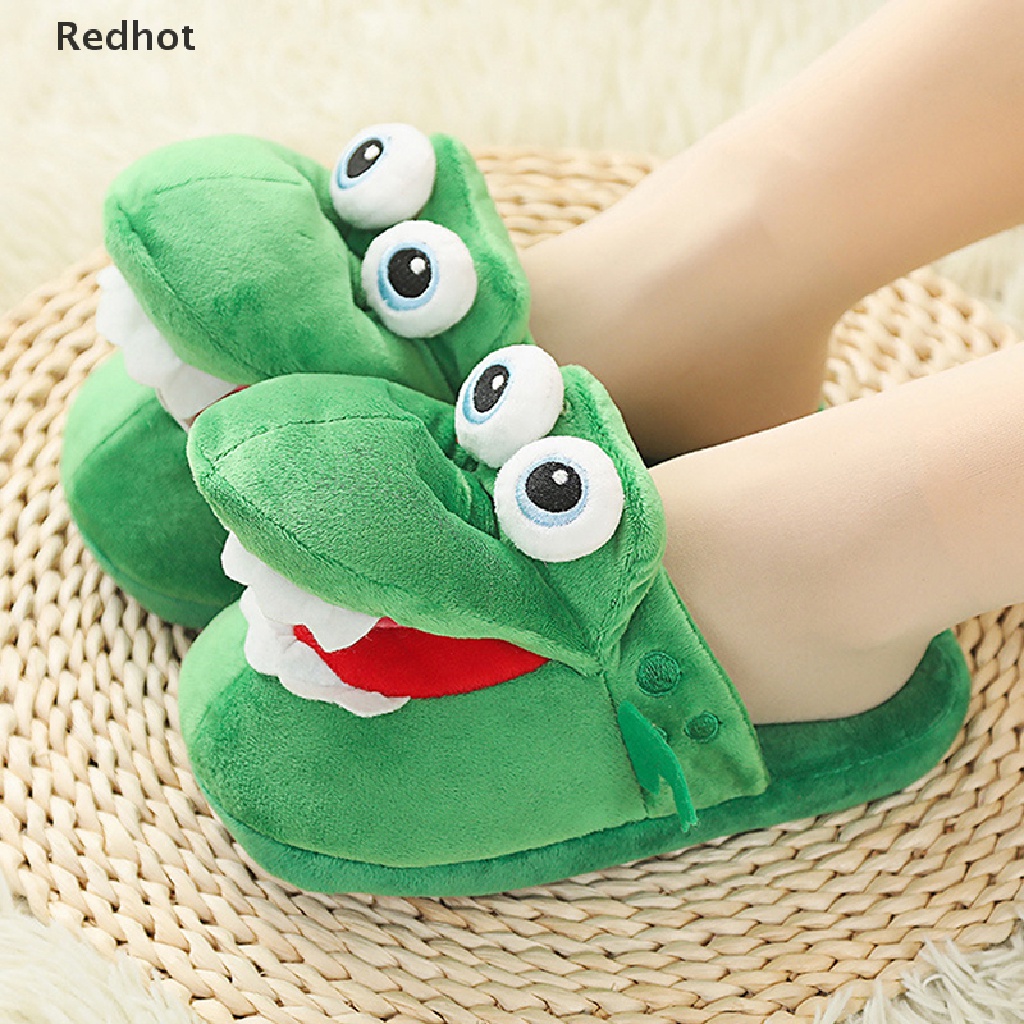 &lt; Redhot &gt; Dép Bông Cá Sấu Hoạt Hình Vui Nhộn Có Thể Di Chuyển Miệng Và Nhảy Múa Ấm Thoải Mái Quà Tặng Giáng